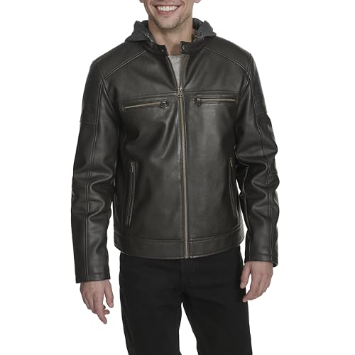 Image of Levi's Men's Faux Leather Racer Jacket Coat