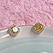 18K White Gold Plated Round-Cut CZ Sterling Silver 10mm Cushion Diamond Engagement Stud Earrings Yellow