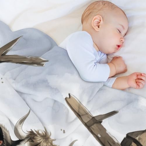 Couverture non rejet en flannel super doux imprimé vache pour en finir avec les peluches