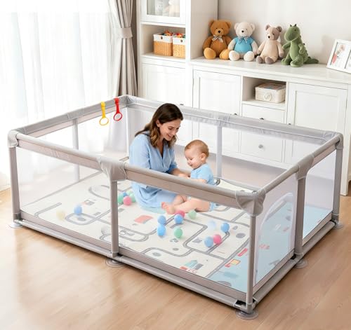 Truevaste Laufstall Baby 120x180cm, Laufgitter Kinder...