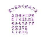 HUAFA 40PCS Tiny Purple Alphabet Number Cutter Set Cut Outs Molds Set for Fondant Cake and Biscuit...