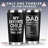 KATLADIZ Gifts for Dad from Daughter, Son, Kids - Fathers Day Gift for Dad - Birthday, Father's Day, Christmas Gifts for Dads - Father Gift Ideas - New Papa Daddy Stepdad Ideas - 20 Oz Black Tumbler