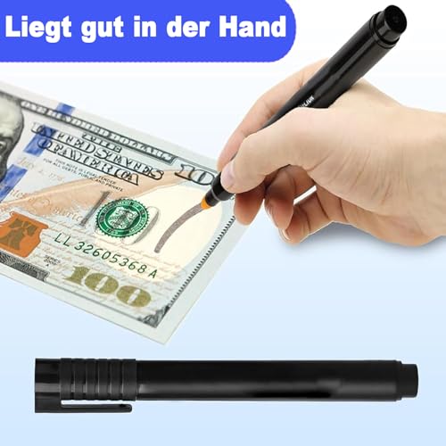 6 Stück Geldscheinprüfer Stift, Falschgeld Prüfer Stift, Geldprüfstift für Erkennung Gefälschter Banknoten, Stift Geldscheinprüfer für Euro, US-Dollar, Pfund usw, Schwarz+Weiß (Schwarz Weiß 1)