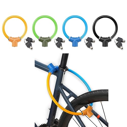 QIEIEI Rings Shape Bike Lock High Security Bicycles Lock Portable Cycling Lock with Keys