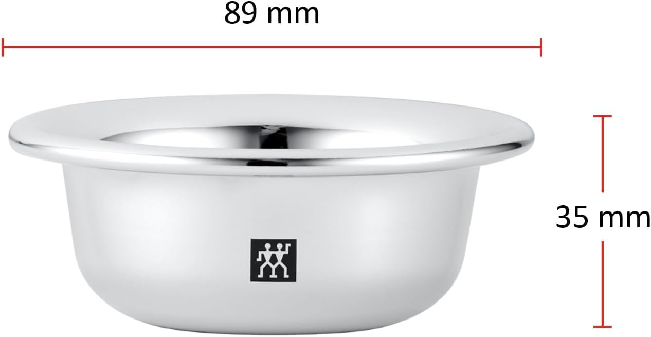 ZWILLING Tazón de afeitado (afeitado en húmedo, almacenamiento para jabón de afeitar, tazón para hacer espuma, cromado), plateado