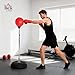Imagen de HOMCOM Saco de Boxeo de Pie Punching Ball con Altura Ajustable en 4 Niveles 126-144 cm Base Rellenable y Guantes de Boxeo para Adultos y Adolescentes Rojo