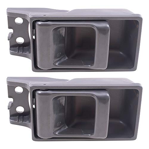 AutoandArt Brock Replacement for Pair of Inside Inner Gray Door Handle Compatible with 86-97 Pickup Truck 8067055G03