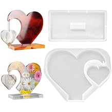 3D Heart Photo Frame Resin Moulds Set, Love Shape Picture Frames Silicone Molds, Epoxy Casting Mould for Birthday, Anniversary, Fathers Day
