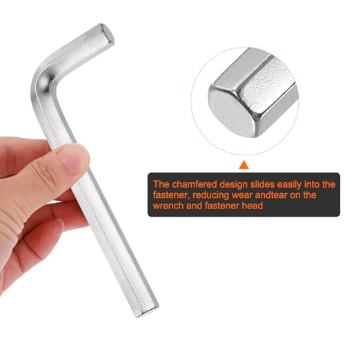 sourcing map Hex Key Wrench 12mm Cr-V Steel L-Shape Hexagon Metric Wrenches Repairing Tool for Home DIY Bike Motorcycle Repair, Silver - Image 5
