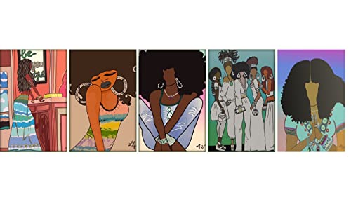 African American Women Original Art Blank Greeting Cards By Ward Urban Art Studio Be You Tiful Collection Set Of 5 Cards #TOP7