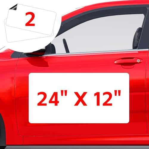 2 Pack Blank Car Magnets, 24" x 12" Car Door Magnets Signs
