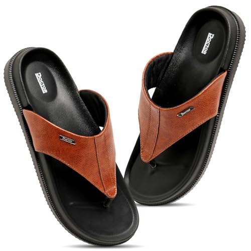 Image of DOCTOR HEALTH SUPER SOFT Men's Orthopedic Slippers | Anti-Skid Comfort Footwear for Heel Pain & Everyday Wear | Lightweight PU Sole Flip-Flops for Men