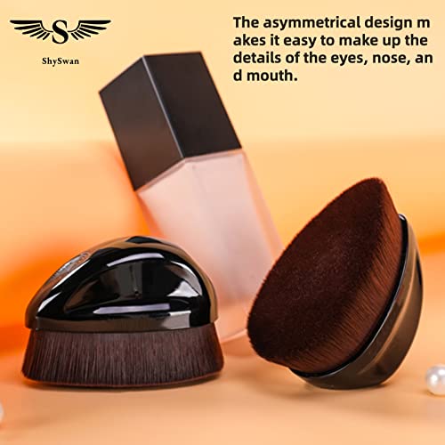 Shyswan Angled Flat Top Kabuki Foundation Makeup Brush, Brown #TOP2