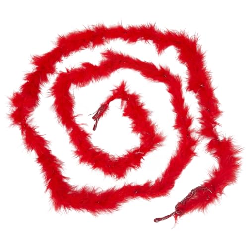 GORGECRAFT Boas en Plumes Rouges de 1.8 m X 45mm Épais et Moelleux avec Franges pour Déguisements Halloween Carnaval Danse Mariage Cosplay Accessoires et Décorations