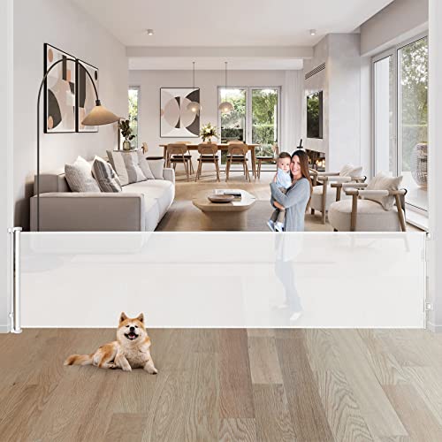 80 Inch Extra Wide Retractable Baby Gates Extra Wide Baby Gates For Large Openings Outdoor Mesh Dog Gates For The House Extra Large Baby Gates For Dogs Indoor Pet Gate For Stair Toddler Gate (White) #TOP24