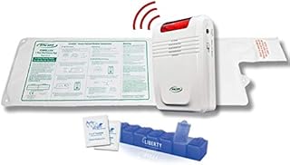 Smart Caregiver Wireless Bed Alarm System - Cordless Weight Sensing Bed Alarm Pad (10” x 30”) with Remote Alert Monitor, Free Individual Cleaning Wipes and Liberty 7 Day Pill Box