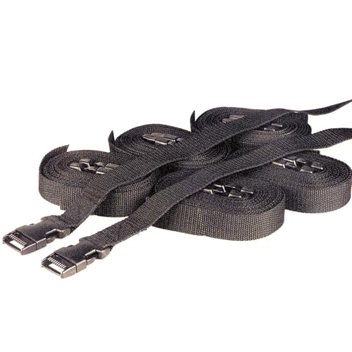 Overton's Universal Boat Cover Tie-Down Straps – 8' Sun-Protected Polypropylene, Quick-Release Buckles, 12-Pack