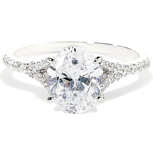 STORYJEWELLERY Engagement Rings for Women, Silver Wedding Rings for Women, Oval Solitaire Travel Engagement Ring 1.5 CT, Oval Ring, Size 6