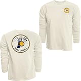 Indiana Pacers NBA Officially Licensed Long Sleeve T-Shirt Ringspun Front/Back Ivory, Large