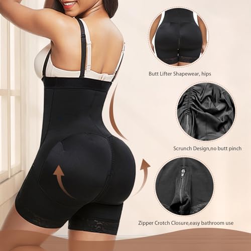 Fajas Colombianas Shapewear for Women Tummy Control, Faja Body Shaper Butt Lifter Bodysuit with Zipper Crotch2