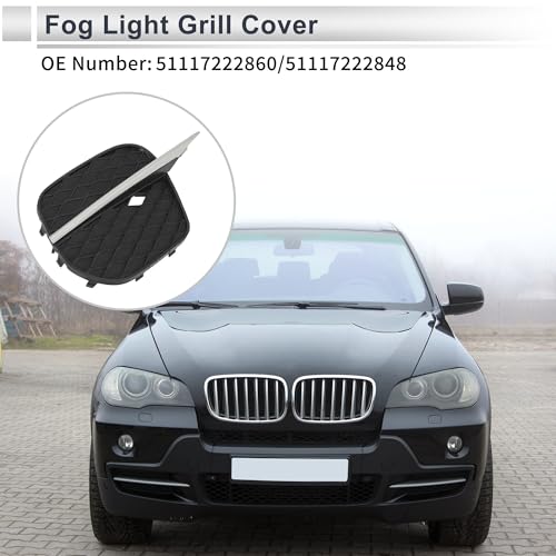 RATCHROLL Front Right Fog Light Grill for BMW X5 E70 2011-2013 Front Lower Bumper Fog Light Cover Inserts No.51117222860 ABS 1 Pc by RATCHROLL - Image 2