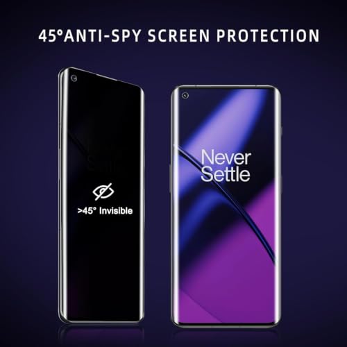 Image of Uyiton 2 Pack Privacy Screen Protector for OnePlus 11 (6.7-inch Curved Display) | Anti-Spy HD Clear Flexible Film | Bubble-Free Easy Installation Kit | Scratch Resistant | Case Friendly | Touch Sensitive