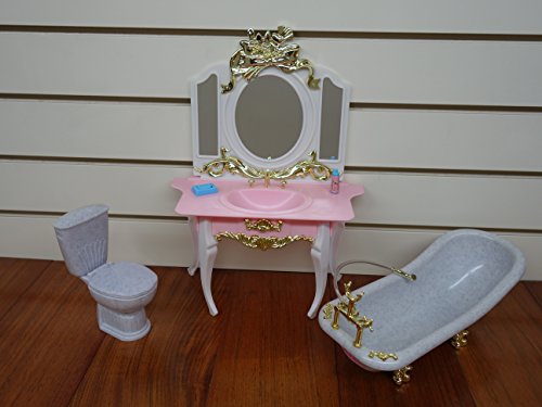 Gloria Dollhouse Furniture Classis Style Bathroom Play Set