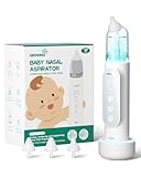 Nasal Aspirator for Baby, Upgraded 5 Suction Levels Baby Nose Sucker, IPX7 Waterproof Electric Nose Suction for Baby, Booger Sucker for Toddlers with Automatic Cleaning &Music &Light Functions
