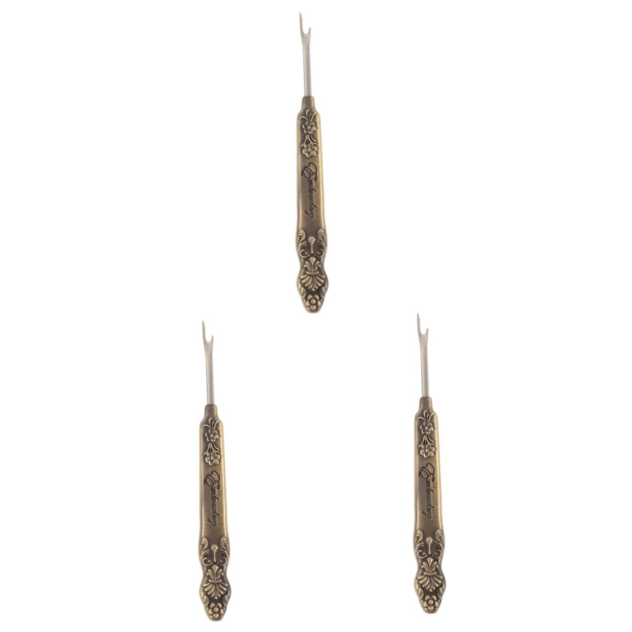 OHPHCALL 3pcs Seam Ripper Zinc Alloy Needle Puller Embroidery Removal Tool Thread Remover Tool Clothes Sewing Remover Thread Cutter Tool Creative Sewing Tools Embroidery Tools Tag Remover