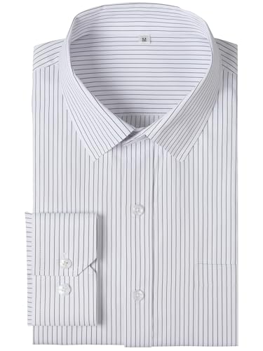 Mens Striped Dress Shirts Long Sleeve Button Down Shirt for Men Grade 4 Wrinkle-Resistant