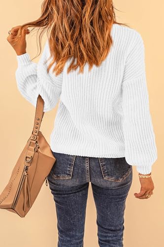 PRETTYGARDEN Fall Sweaters for Women 2025 Fashion Long Sleeve Casual Ribbed Knit Winter Clothes Pullover Jumper Tops