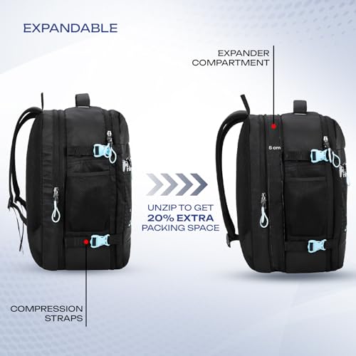 Image of Safari Weekender 45L Expandable Overnighter Casual Hiking Travel Backpack Large size Laptop Bag for Man and Women with suitcase compartment, Ideal for Office Use, Work Trips, College, boys and girls