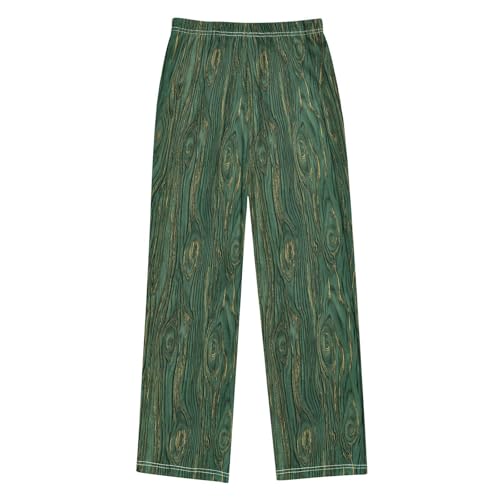 senya Pajama Pants Sleep Pants Wood Grain Green Gold for Age 6-142