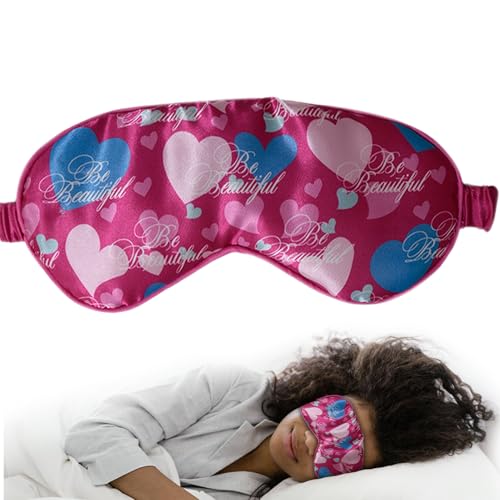 Image of Luxury Sleep Mask - Soft, Lightweight & Ultra Comfort-Perfect for Light Blocking Wake up Radiant (Pink, Elastic Band Strap)