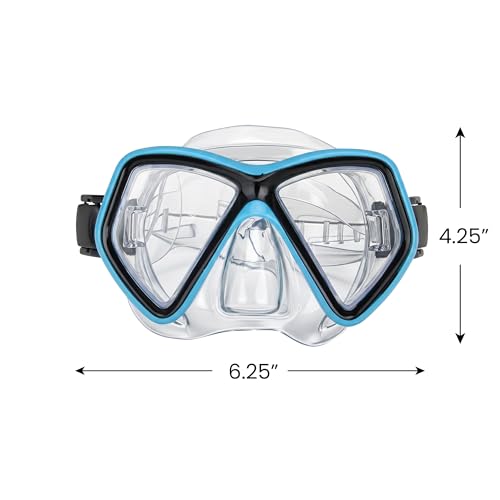 Máscara de natación para niños Swim Central Monaco azul aqua y negro para edades de 10 años en adelante 6.25" miniatura 4