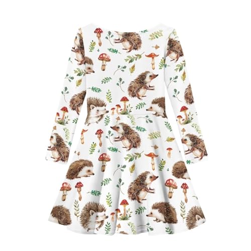 PinUp Angel Girl Long Sleeve Dress Cute Graphic Comfortable Casual Swing Flowy Twirly Dress for Kids2