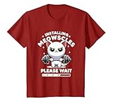 Instalando Meowscles Please Wait Cat Funny Gym Cita Gato Camiseta