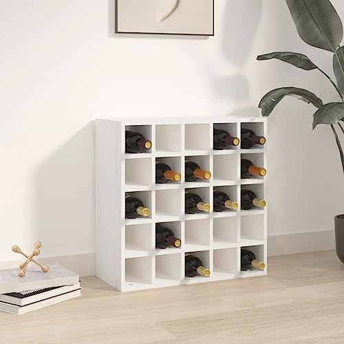 LAPOOH Botellero de Madera Maciza de Pino Blanco 56x25x56 cm, Botellero Vino, Wine Rack, Mueble Botellero, Botellero De Soda