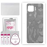 Améliore la prise en main; apgo Protecteur Skin, Autocollant, Peau, film en vinyle structuré pour l\'arrière au modèle Motorola One 5G avec motif Camo Silver