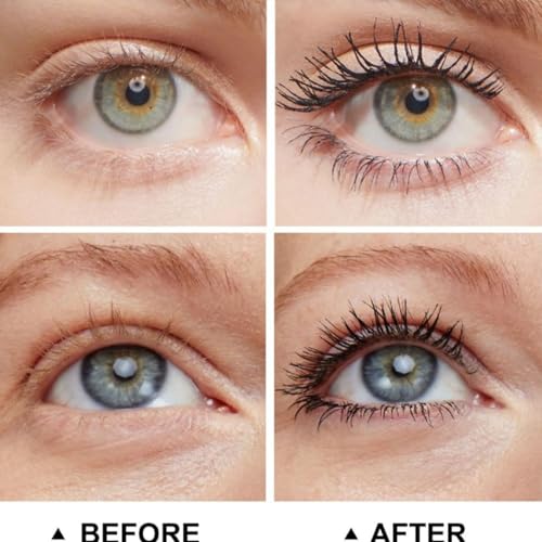 5D Primer Mascara Waterproof,5D Waterproof Mascara Brown with Eyelash Brush,Mascara Black Volume and Length Waterproof,smudge proof mascara,False Lash Effect Mascara,Long Lasting&Smudge-proof(Brown) - Image 3