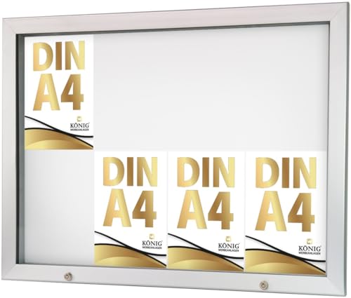 Schaukasten Keitum Economy 8x DIN A4 | Querformat B 931 × H 684mm | wetterfest für innen und aussen | abschließbar | Acrylglas 2mm | Alu-silberfarbig eloxiert