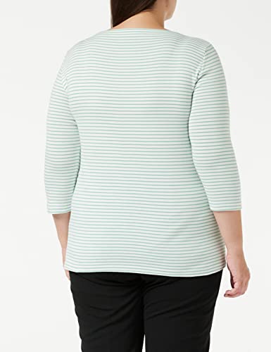 TOM TAILOR 1024035 Manga larga con rayas para Mujer, Verde (26035 - White Green Small Stripe), XL