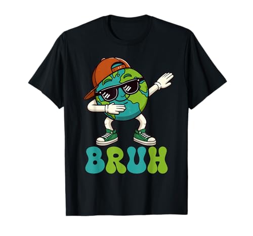 Funny Earth Day Bruh Dabbing Earth Day 2025 Boys Teens Kids T-Shirt