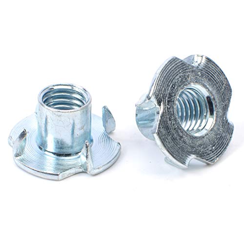 20 Pack M10 X 12mm T Nut 4 Prong Tee Blind Nuts Threaded Insert Clean Threads No Rust Carbon Steel Zinc Plated for Wood Rock Climbing Wall Holds Plywood Furniture Particle Board CNC Router - Image 4