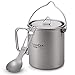 Lixada - Tarro deTitanio Ligero de 750/900/1100 ml con Cuchara Plegable para Camping al Aire Libre, Senderismo, Picnic, Senderismo