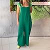 Womens Overalls Linen Cotton Wide Leg Jumpsuits Lo... #1
