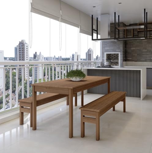 Banco De Churrasco Gourmet 120cm Em Madeira Maciça