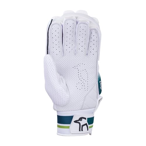 Kookaburra Kahuna Players Batting Gloves - Over Sized Adult right Hand, White/Lime - Image 2