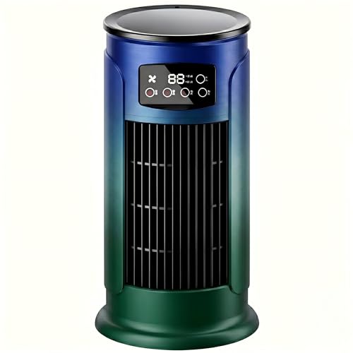 Mobile Klimaanlage ohne Abluftschlauch, Luftkühler mit Wasserkühlung, Mini Klimagerät tragbar, Kaltluftventilator & Luftbefeuchter für Zuhause, Büro, Schlafzimmer, Kristall- Aquamarin