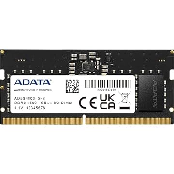 ADATA Premier 32GB (1x32GB) DDR5 4800MHz CL40 PC5-38400 262-Pin SODIMM Memory RAM Single Pack (AD5S480032G-S)
